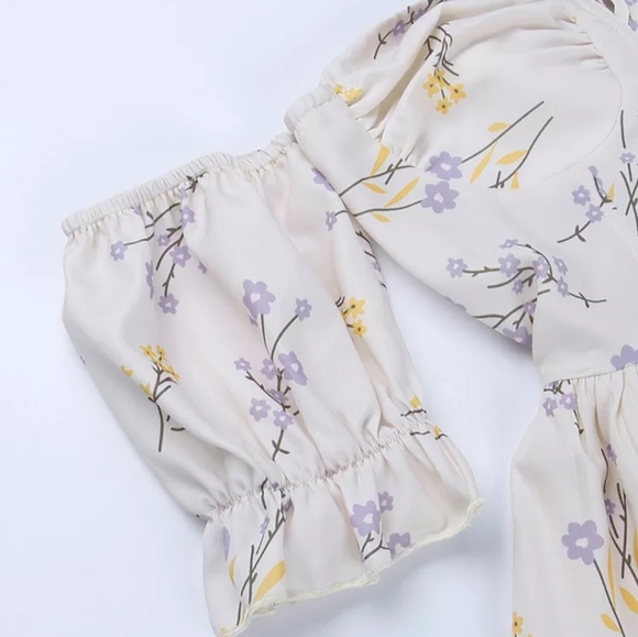 Tiered Ruffle Off The Shoulder Floral Corset Style Dress - Picture 10 of 12